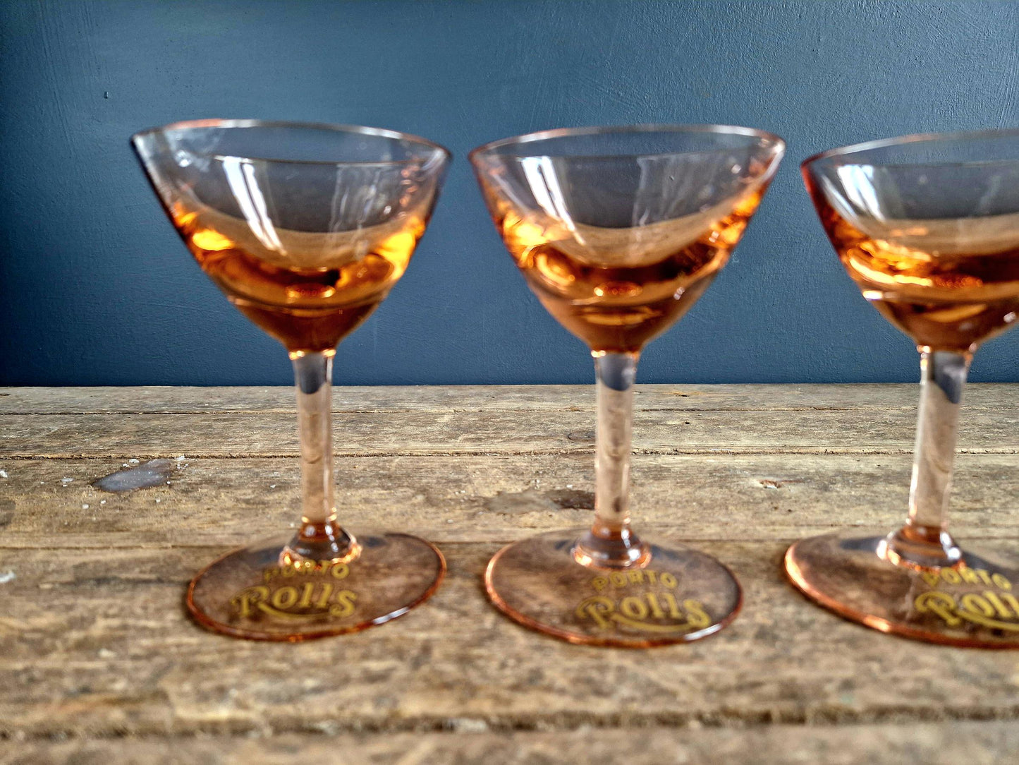 Four small French vintage port glasses Porto Rolls glasses Old glasses Old drinking glasses Vintage glasses French vintage 1950s decor