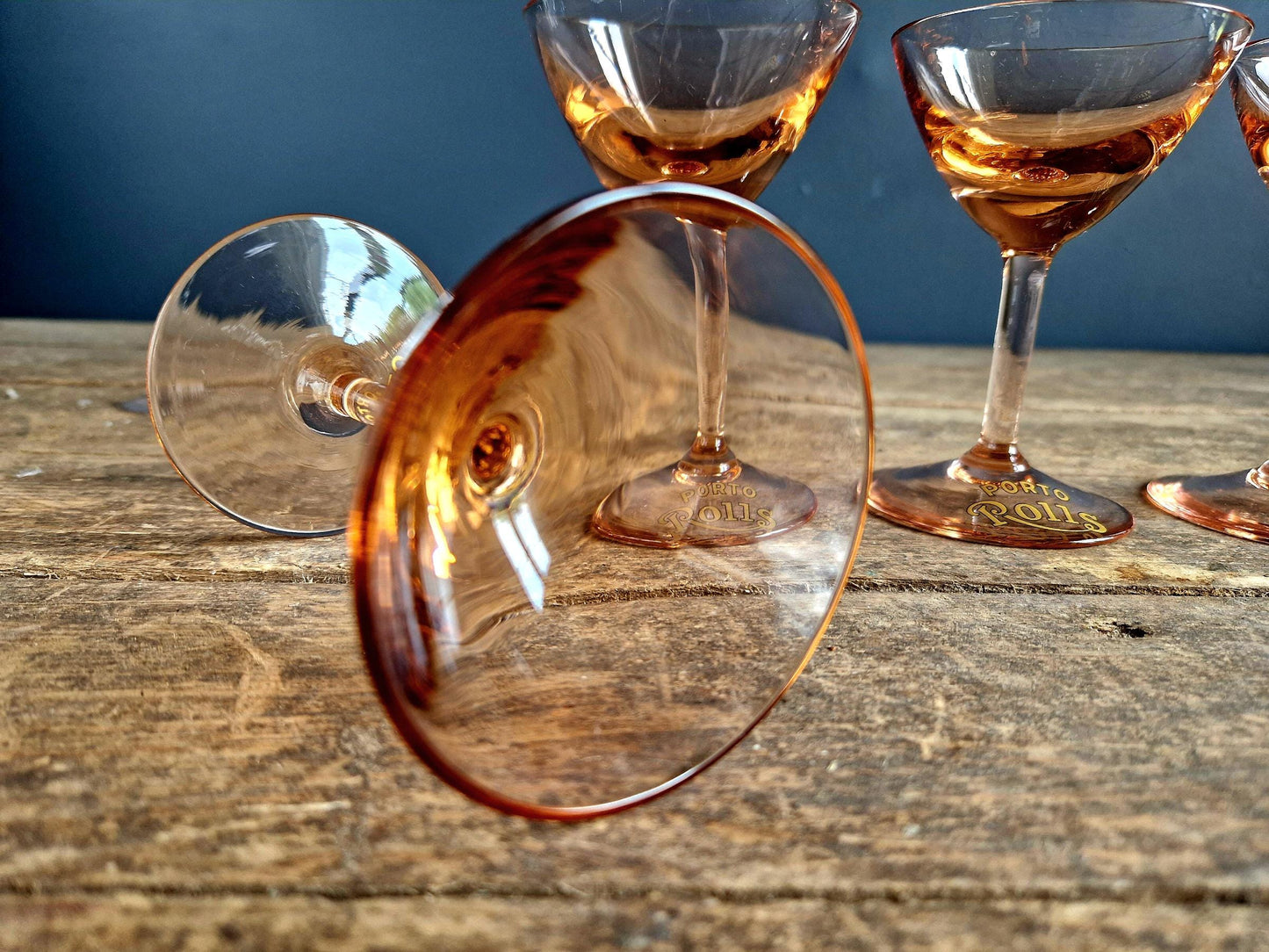Four small French vintage port glasses Porto Rolls glasses Old glasses Old drinking glasses Vintage glasses French vintage 1950s decor