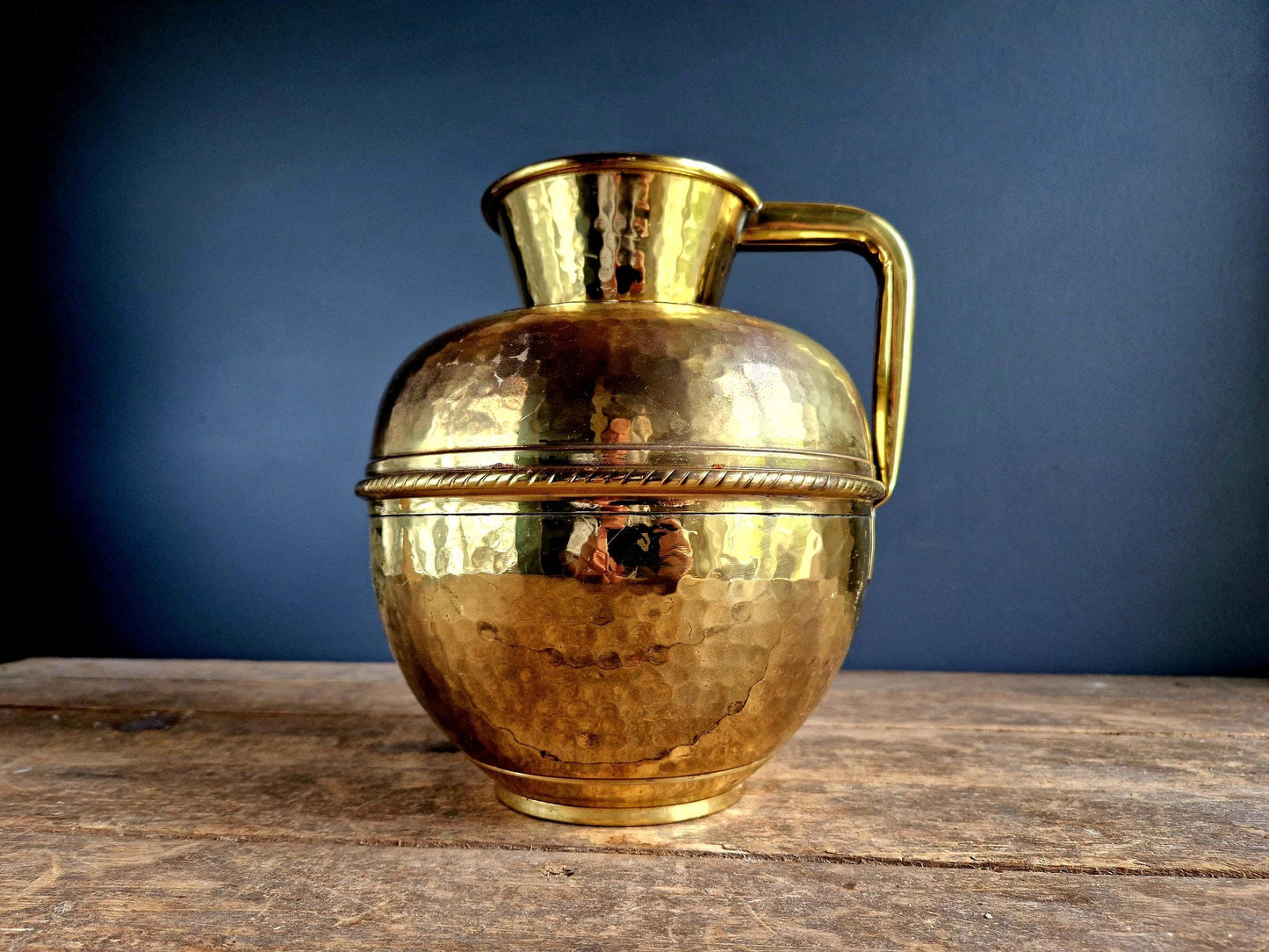 French brass dairy jug brass milk jug French vintage canne a lait French farmhouse decor French country home artisan made vintage dairy jug