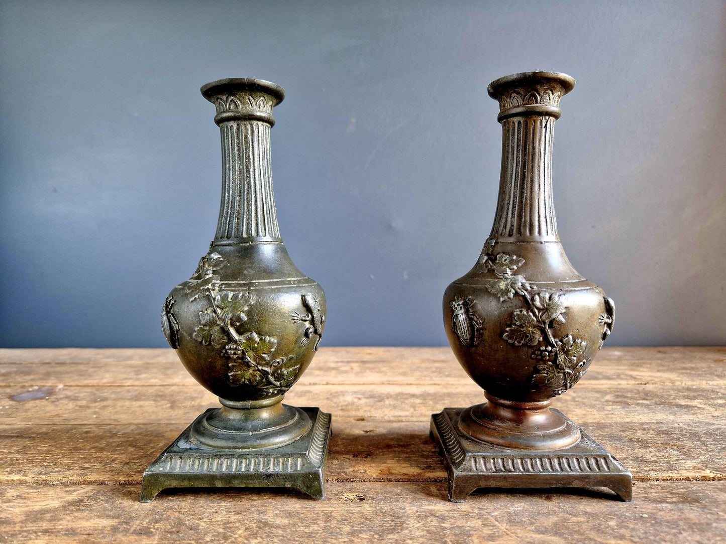 French antique candleholders by Eugene Provost.