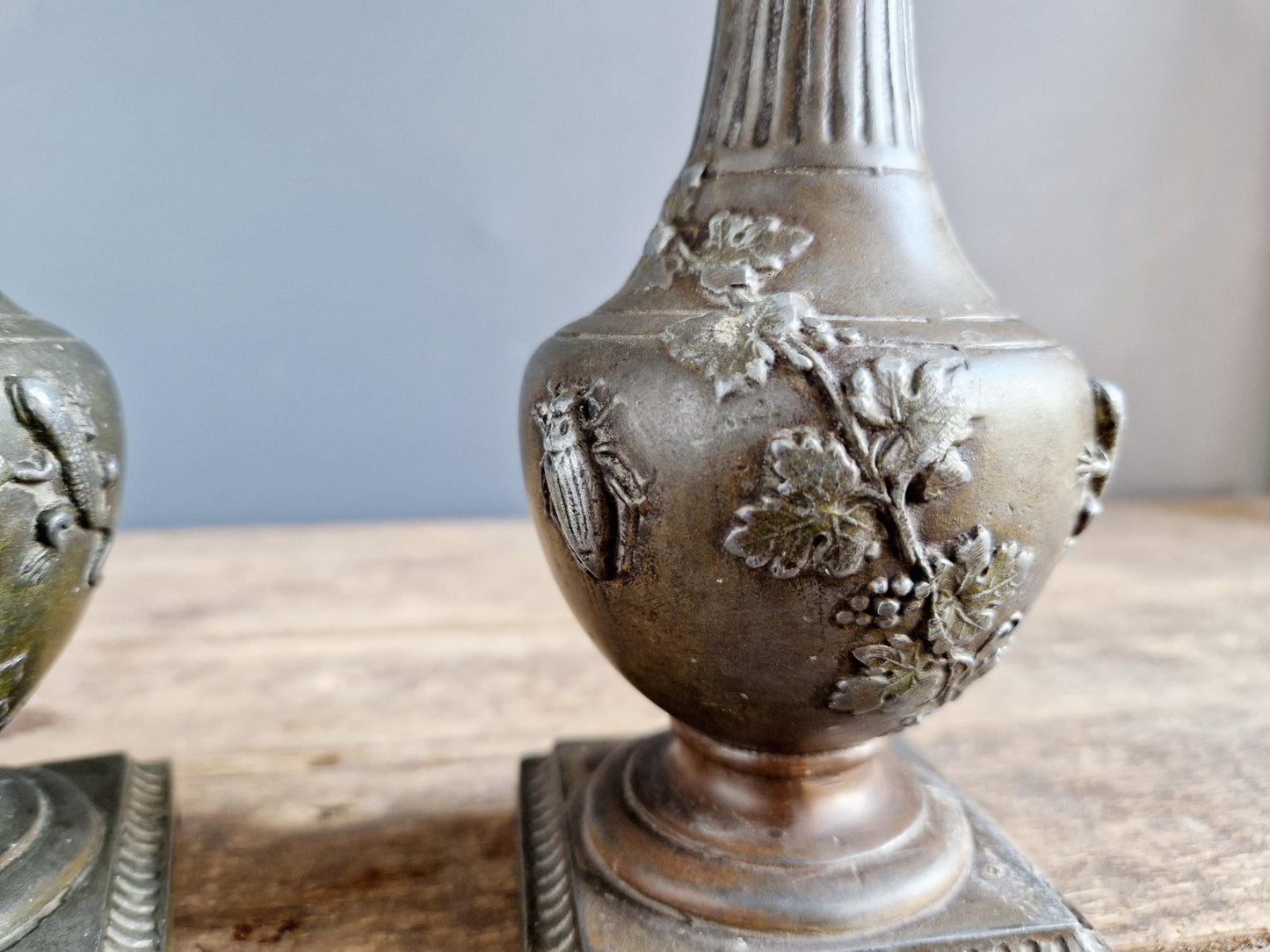 French antique candleholders by Eugene Provost.