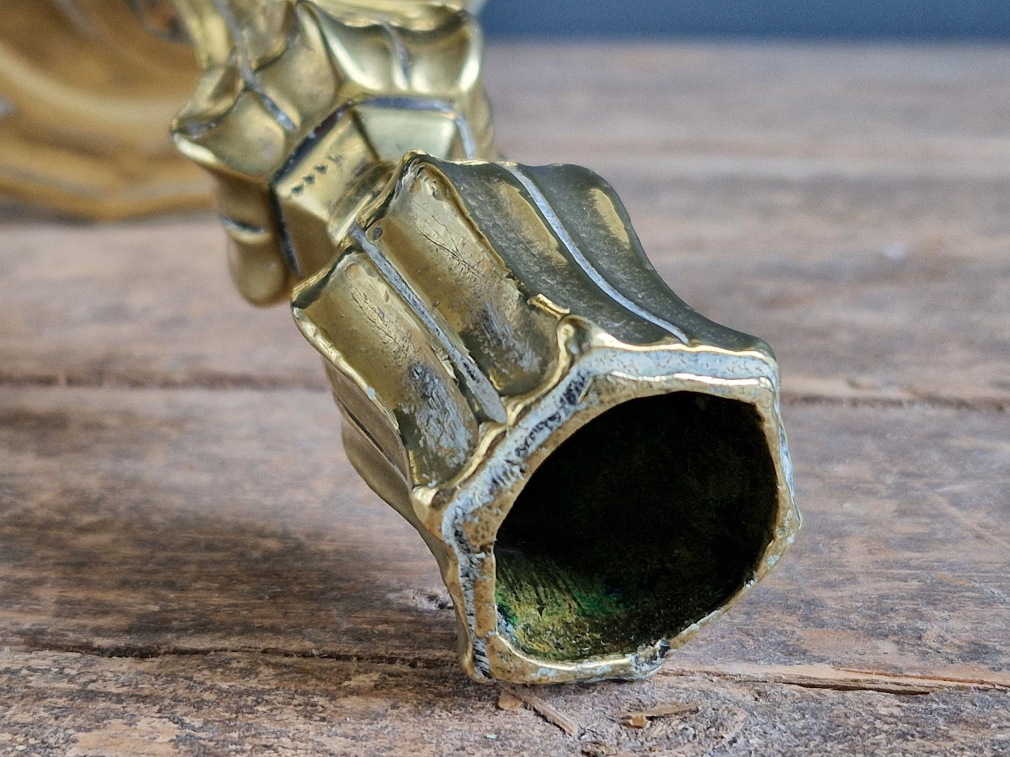 French antique bronze 18th century candle holder.