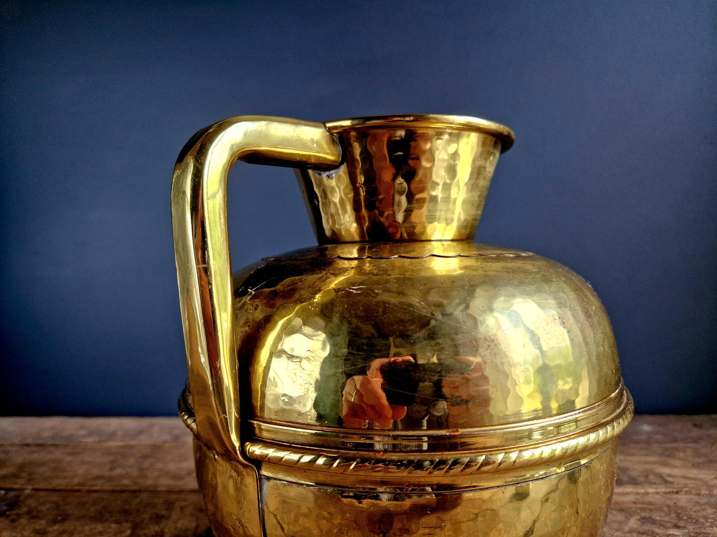 French brass dairy jug brass milk jug French vintage canne a lait French farmhouse decor French country home artisan made vintage dairy jug