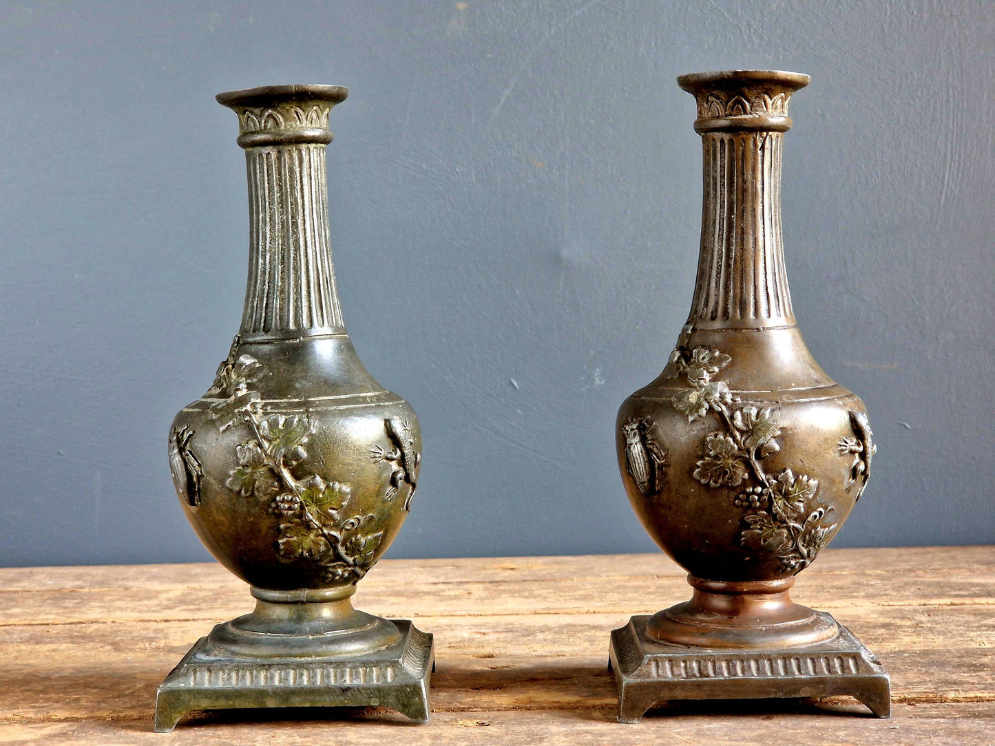 French antique candleholders by Eugene Provost.