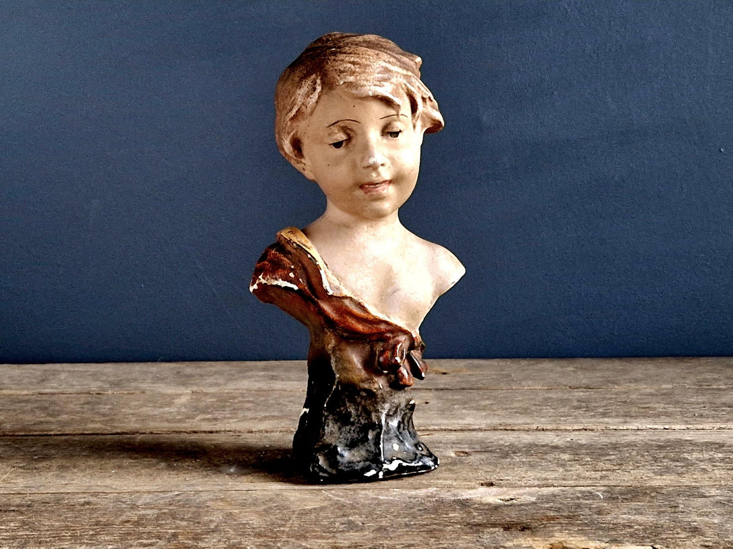 French bust of a girl French statue Plaster statue.