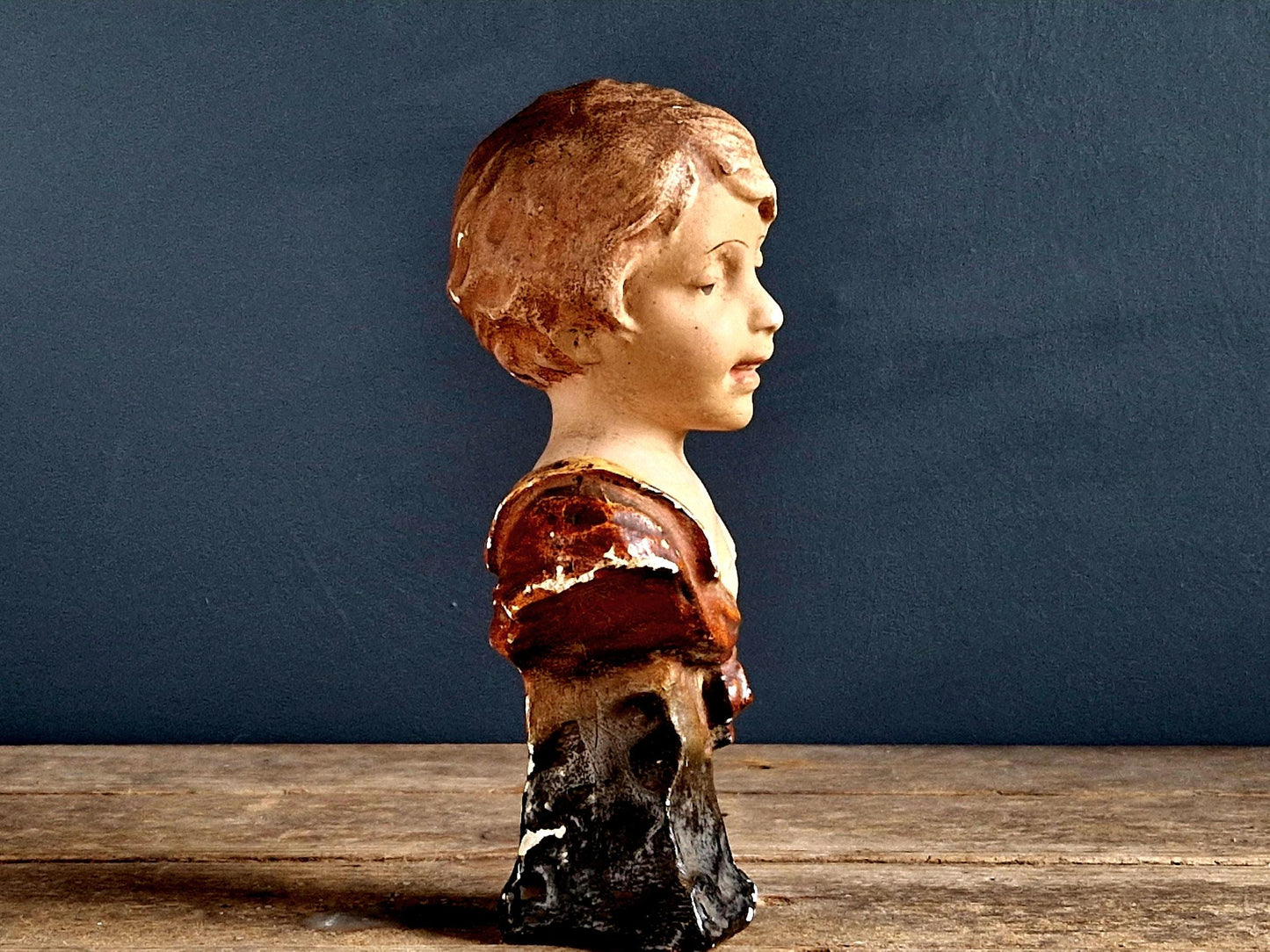 French bust of a girl French statue Plaster statue.