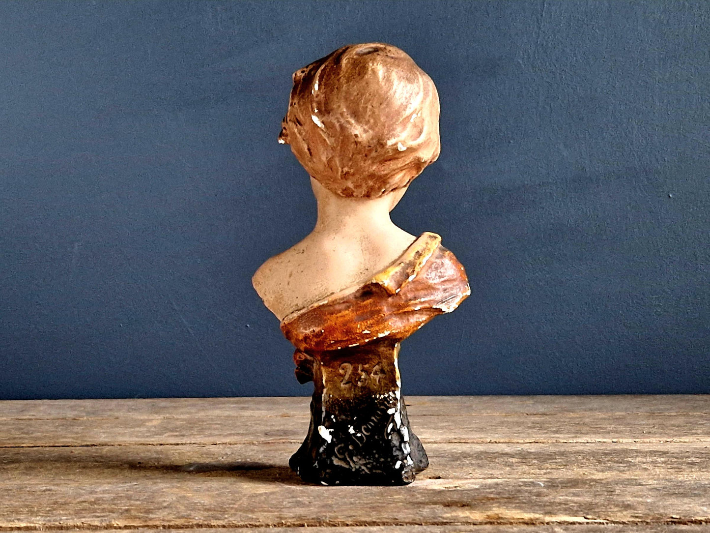 French bust of a girl French statue Plaster statue.