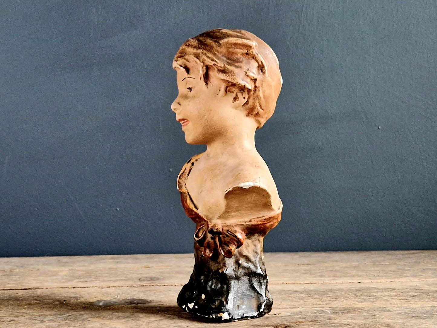 French bust of a girl French statue Plaster statue.
