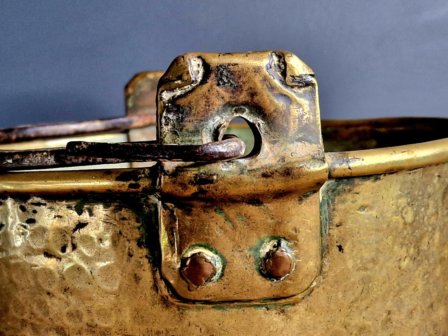 Antique cauldron French brass cauldron Victorian kitchen 19th c cauldron.