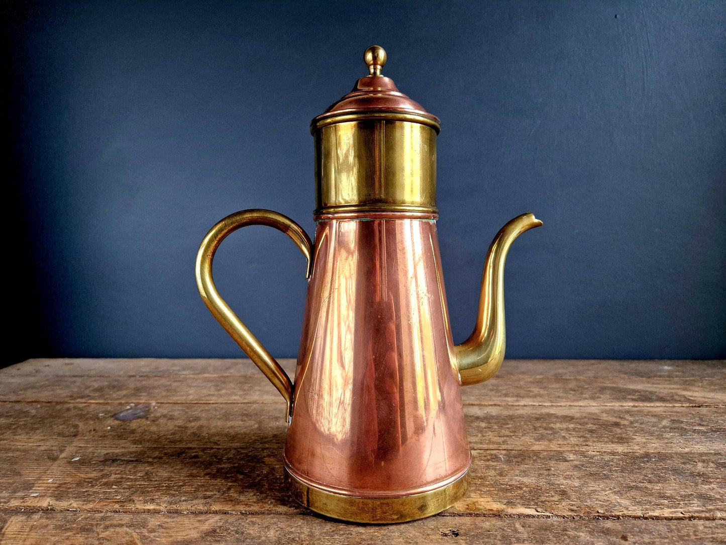 Copper coffee pot with lid Belgian vintage copper pot Copper pots and pans Belgian copper ware Vintage copper Copper kitchen coffee pot.