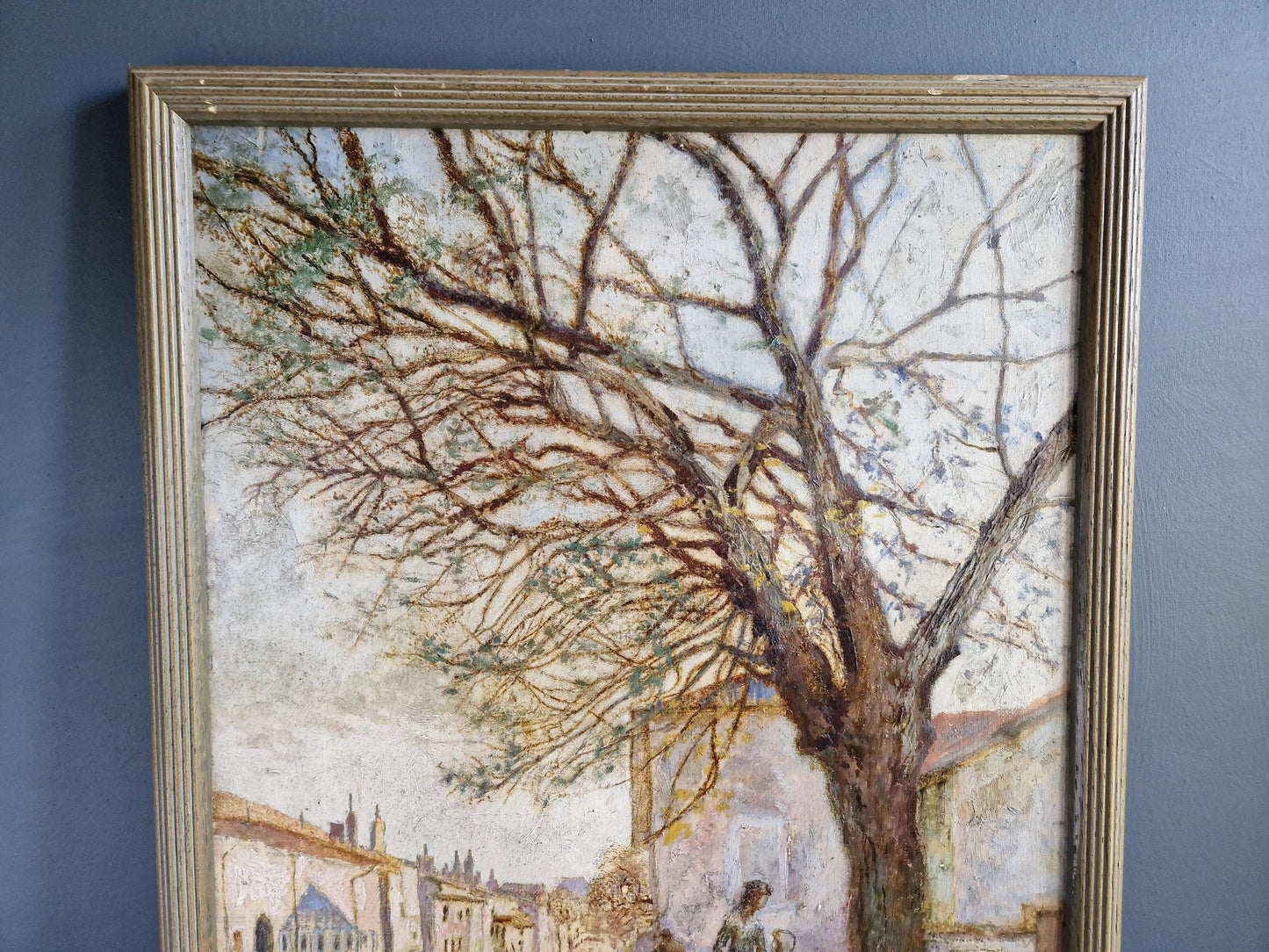 Antique oil painting French oil painting Original art Oil on canvas.