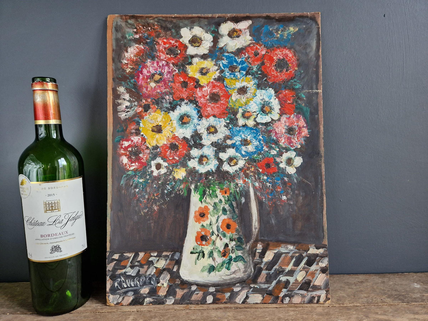 Flower painting. French oil painting. Original painting.