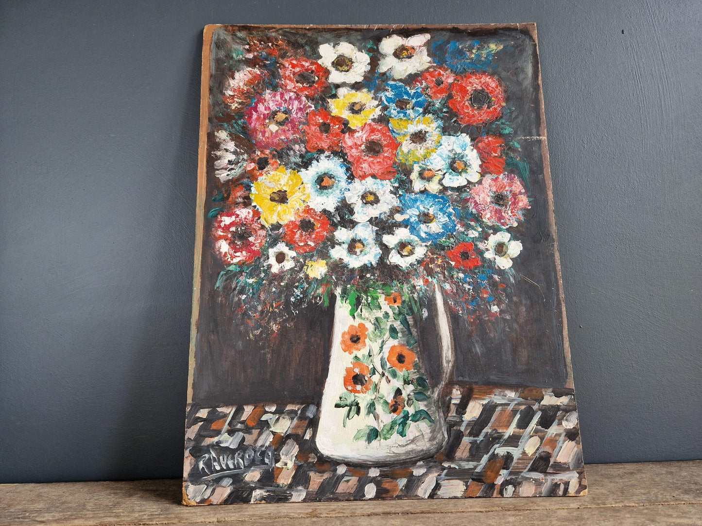 Flower painting. French oil painting. Original painting.