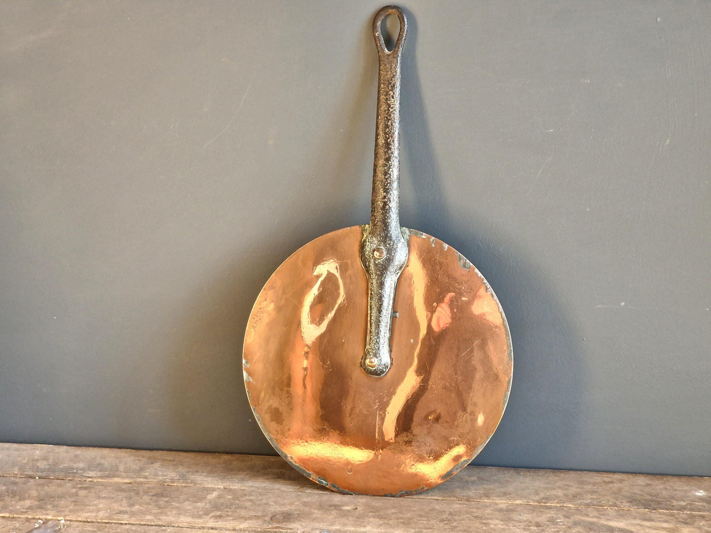 Copper antique pan lid. French copper pan lid.