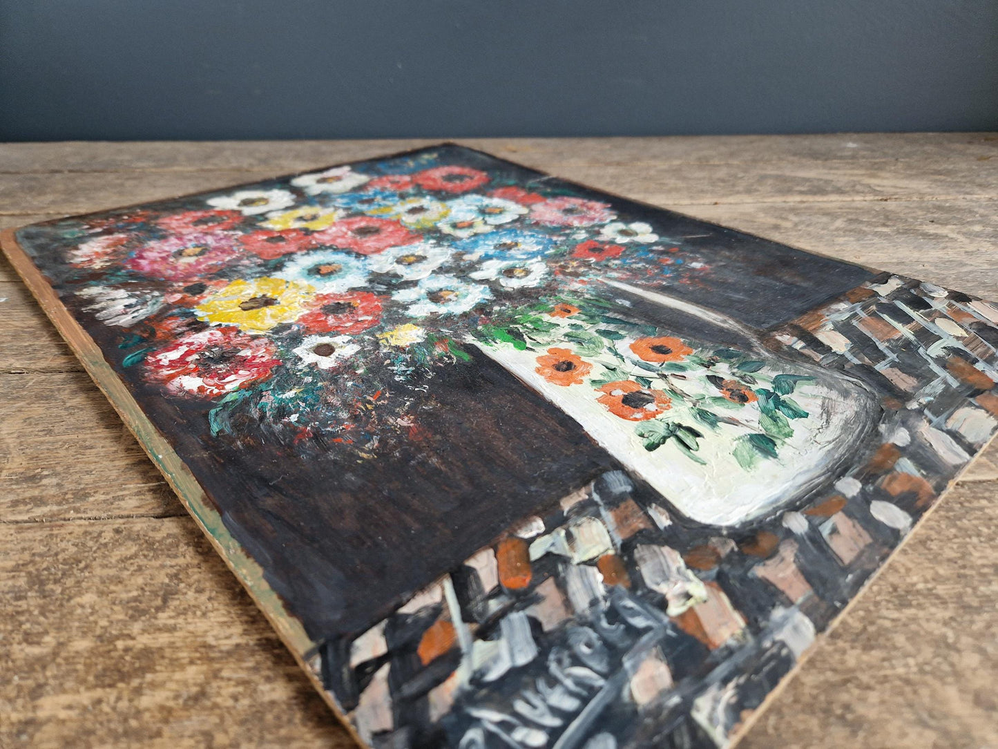 Flower painting. French oil painting. Original painting.