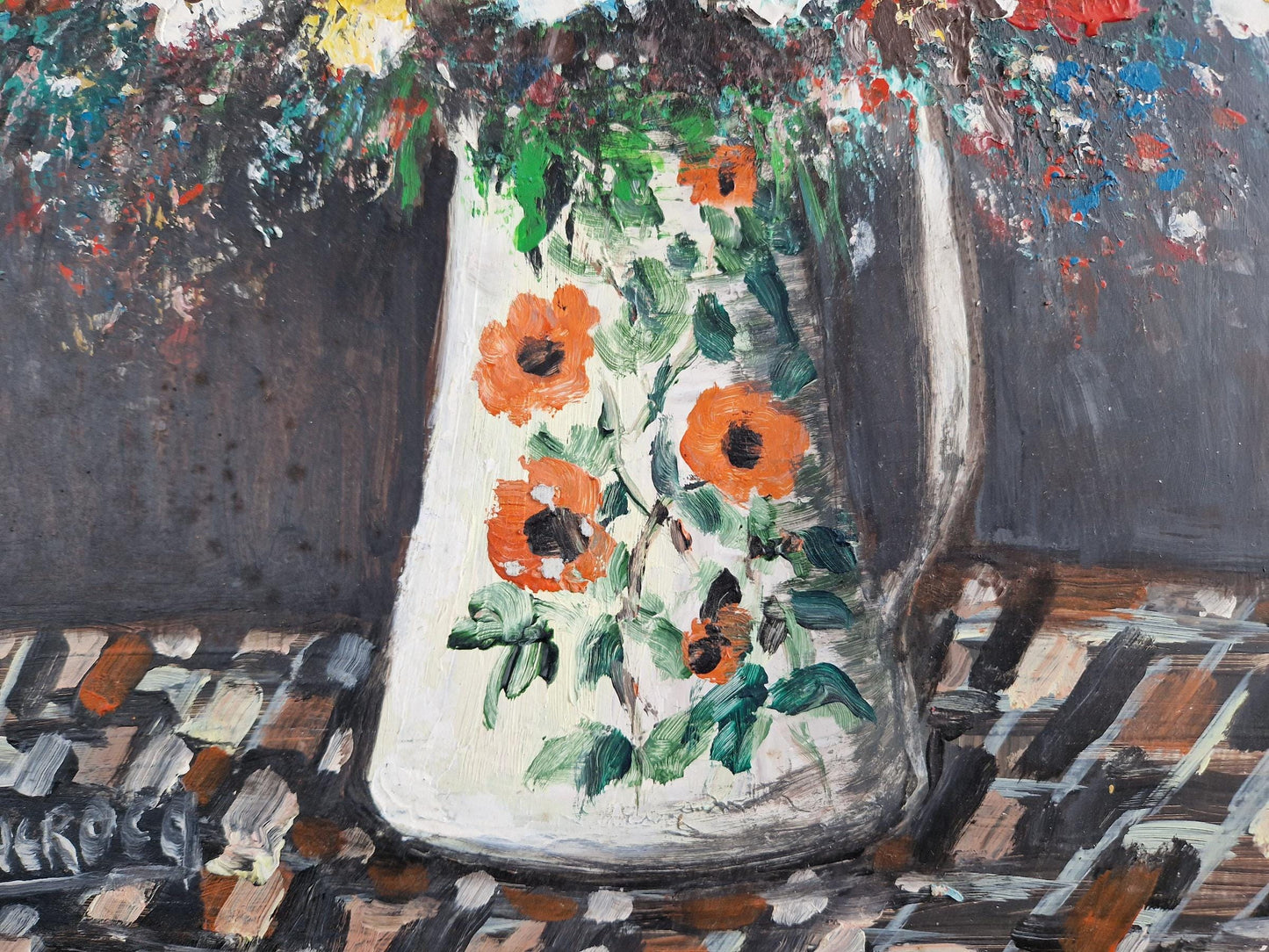 Flower painting. French oil painting. Original painting.