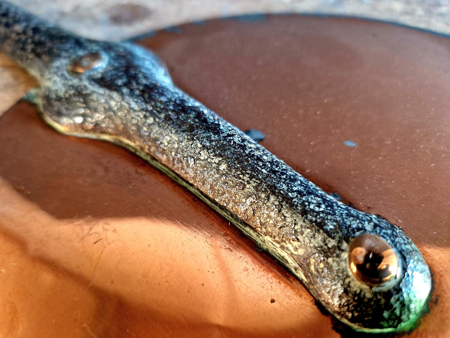 Copper antique pan lid. French copper pan lid.