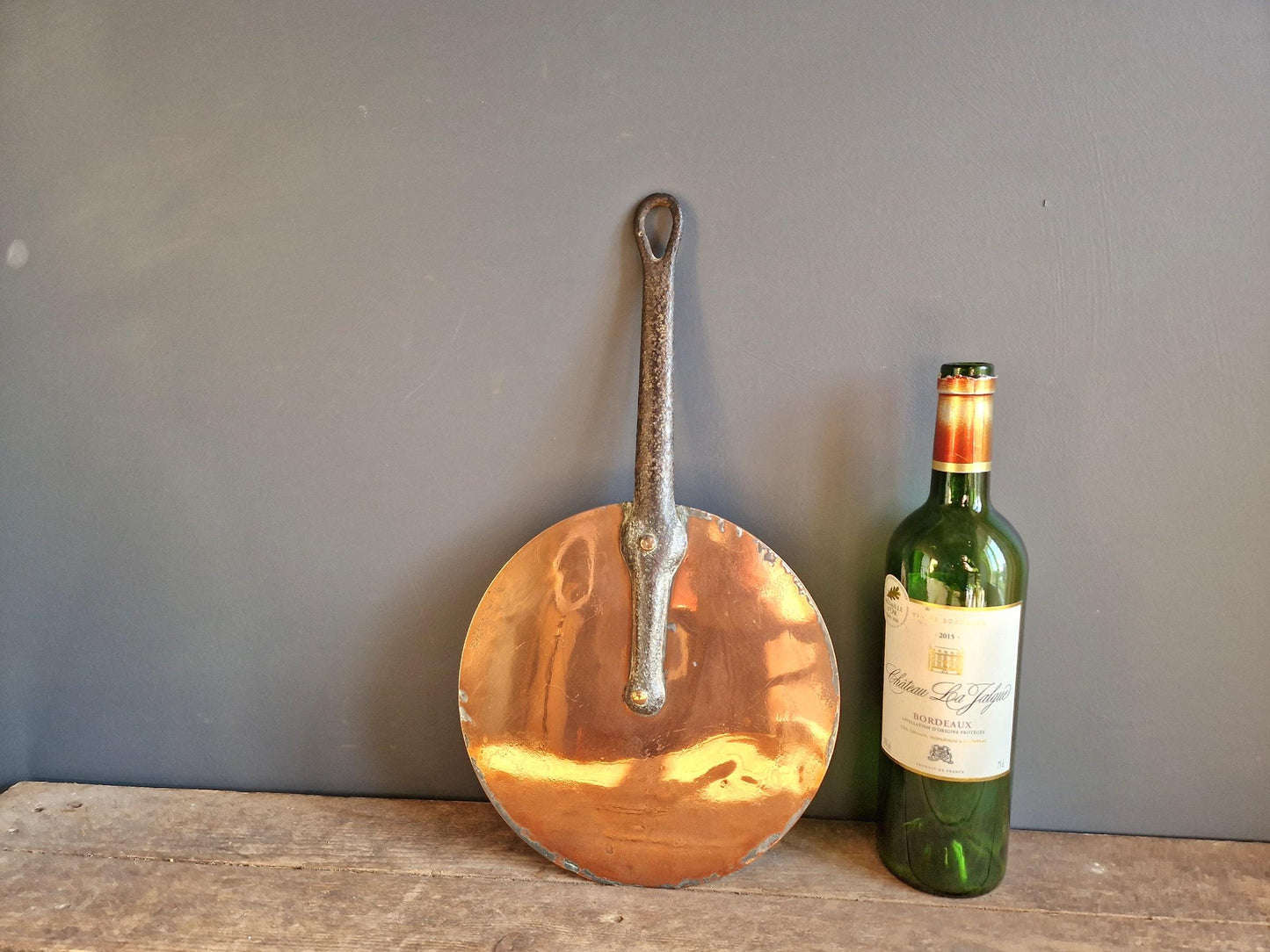 Copper antique pan lid. French copper pan lid.
