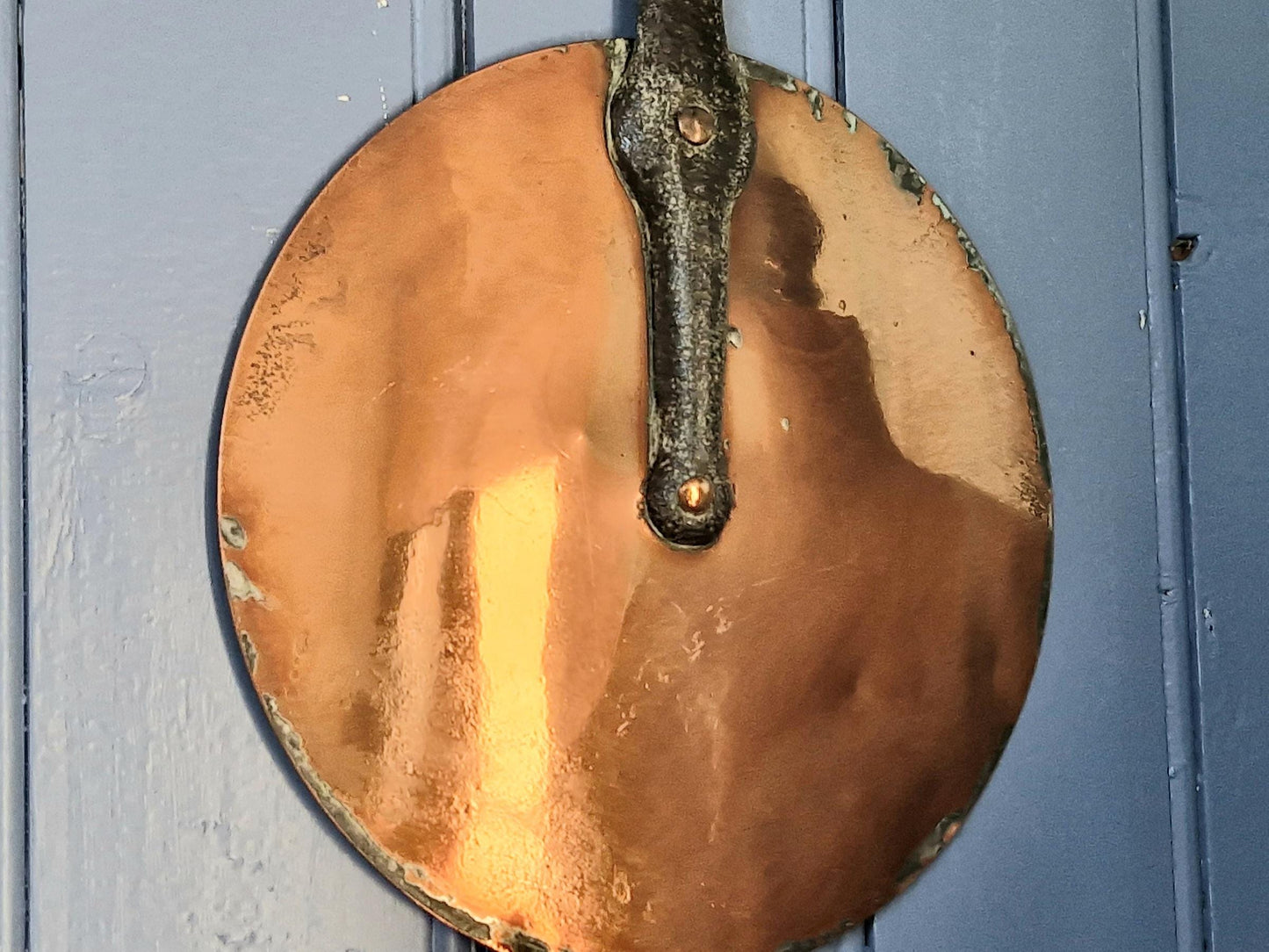 Copper antique pan lid. French copper pan lid.