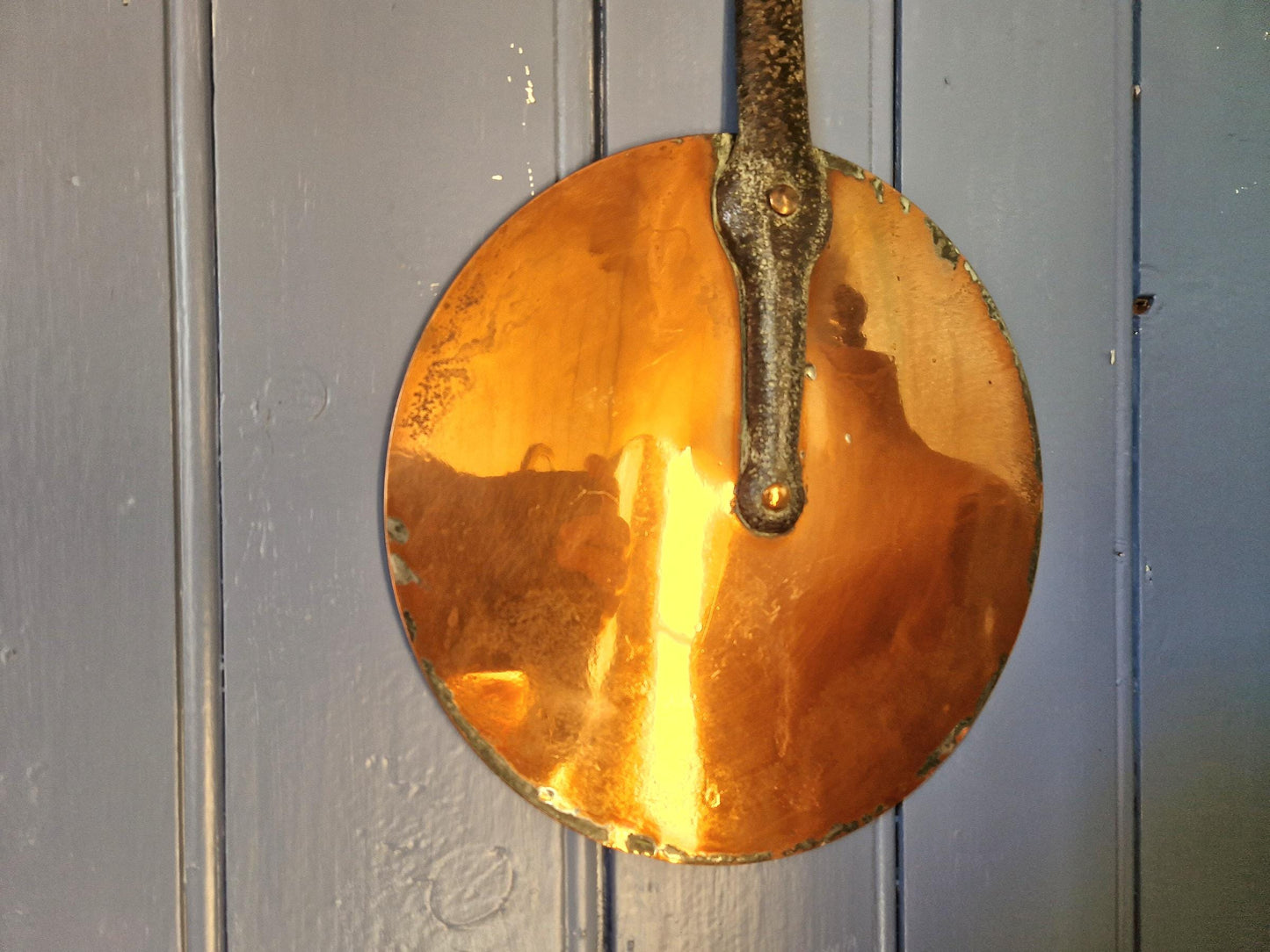 Copper antique pan lid. French copper pan lid.