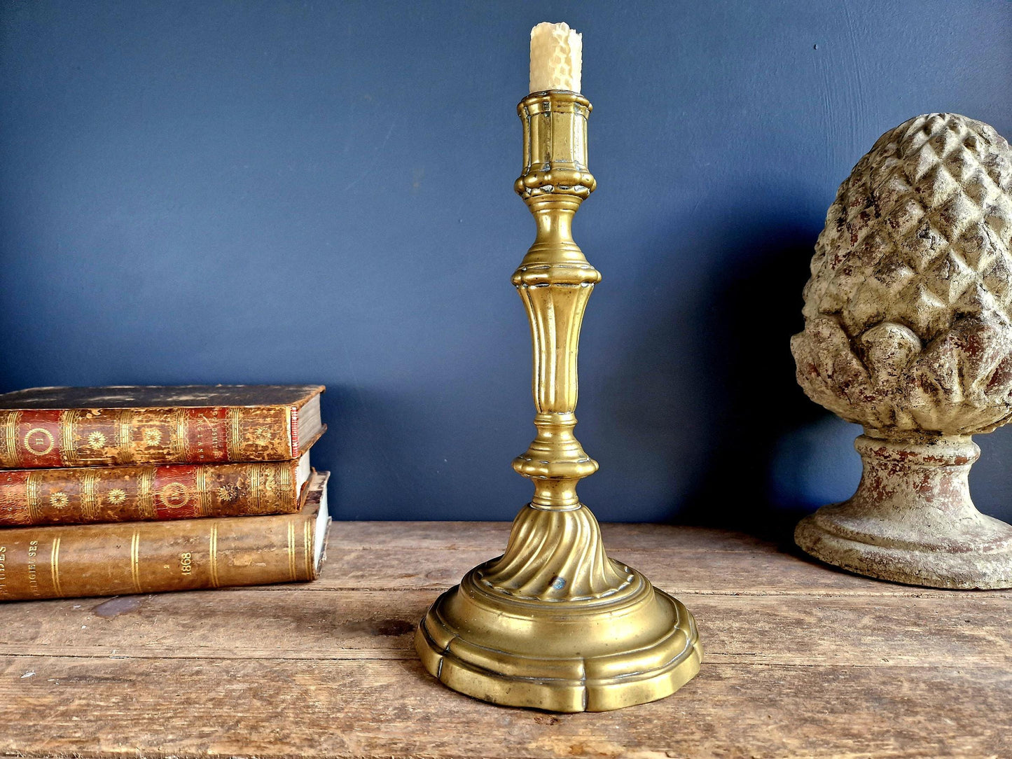 French bronze antique candlestick.