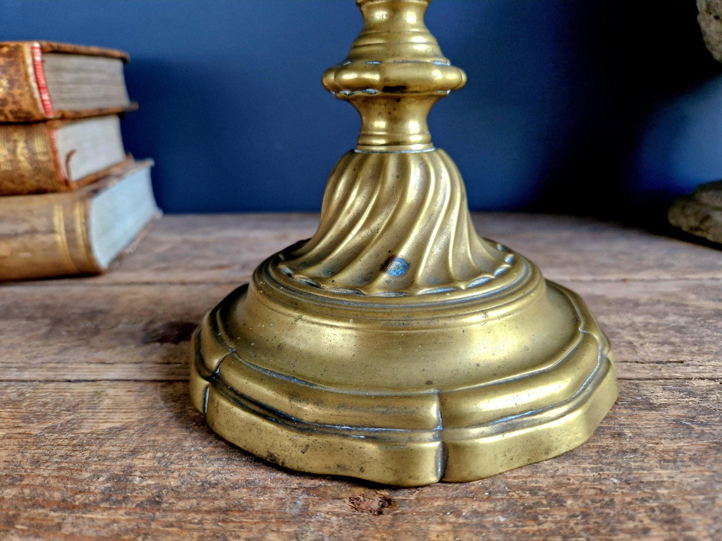French bronze antique candlestick.