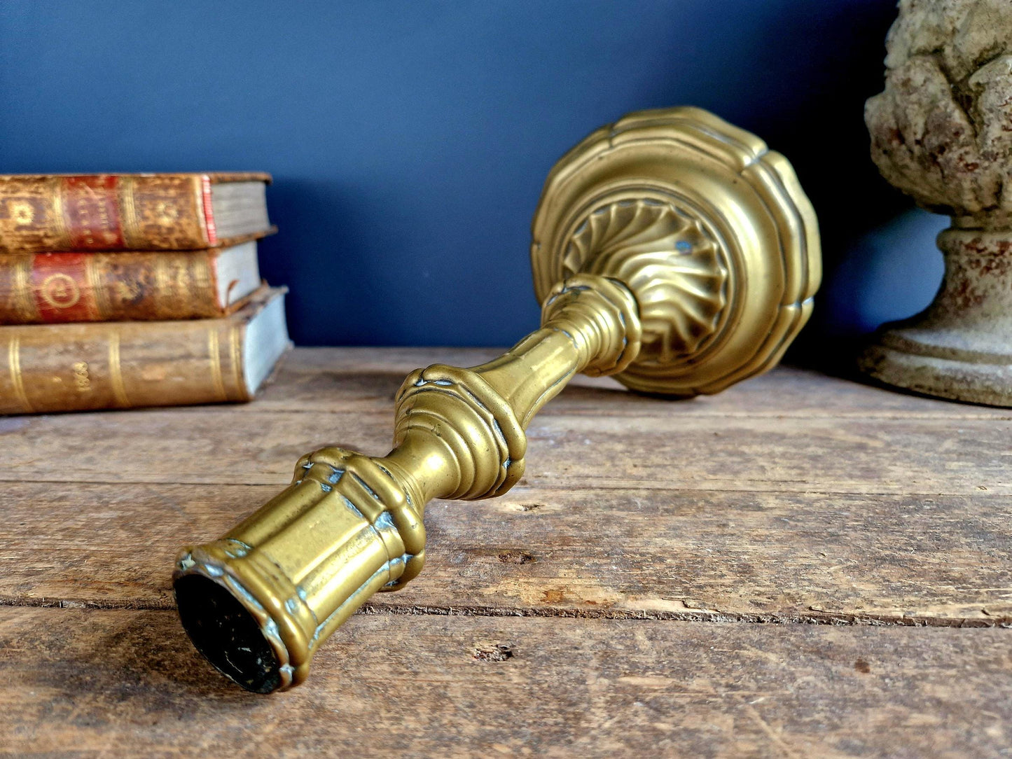 French bronze antique candlestick.