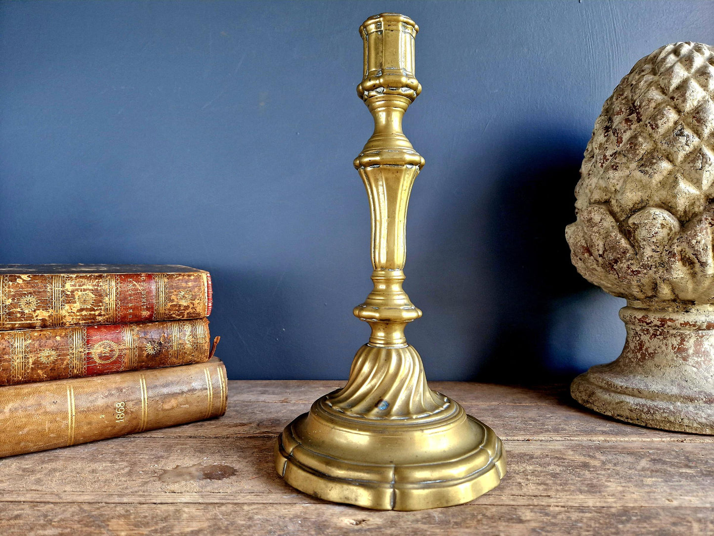 French bronze antique candlestick.