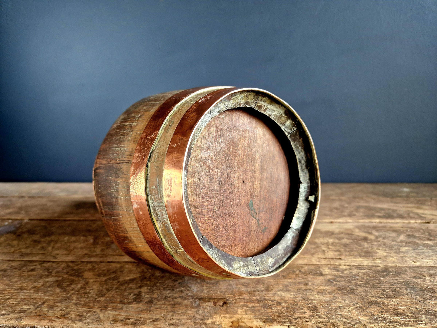 Wooden cider pitcher. French vintage wooden cider jug.