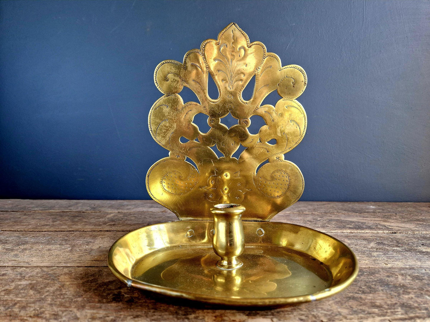 French trench art candle holder Brass trench art candle stick.