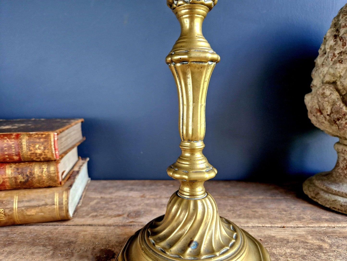French bronze antique candlestick.