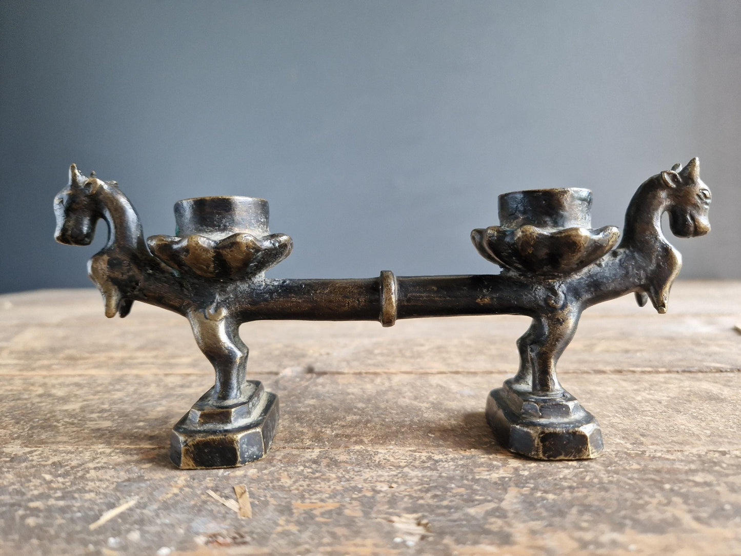 Antique bronze eastern candleholder Antique Dragon candle holder.