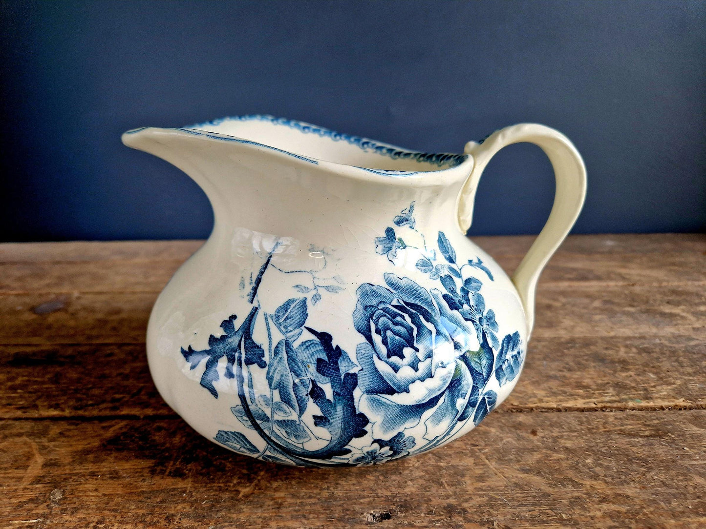 French transferware jug. Transferware pitcher.