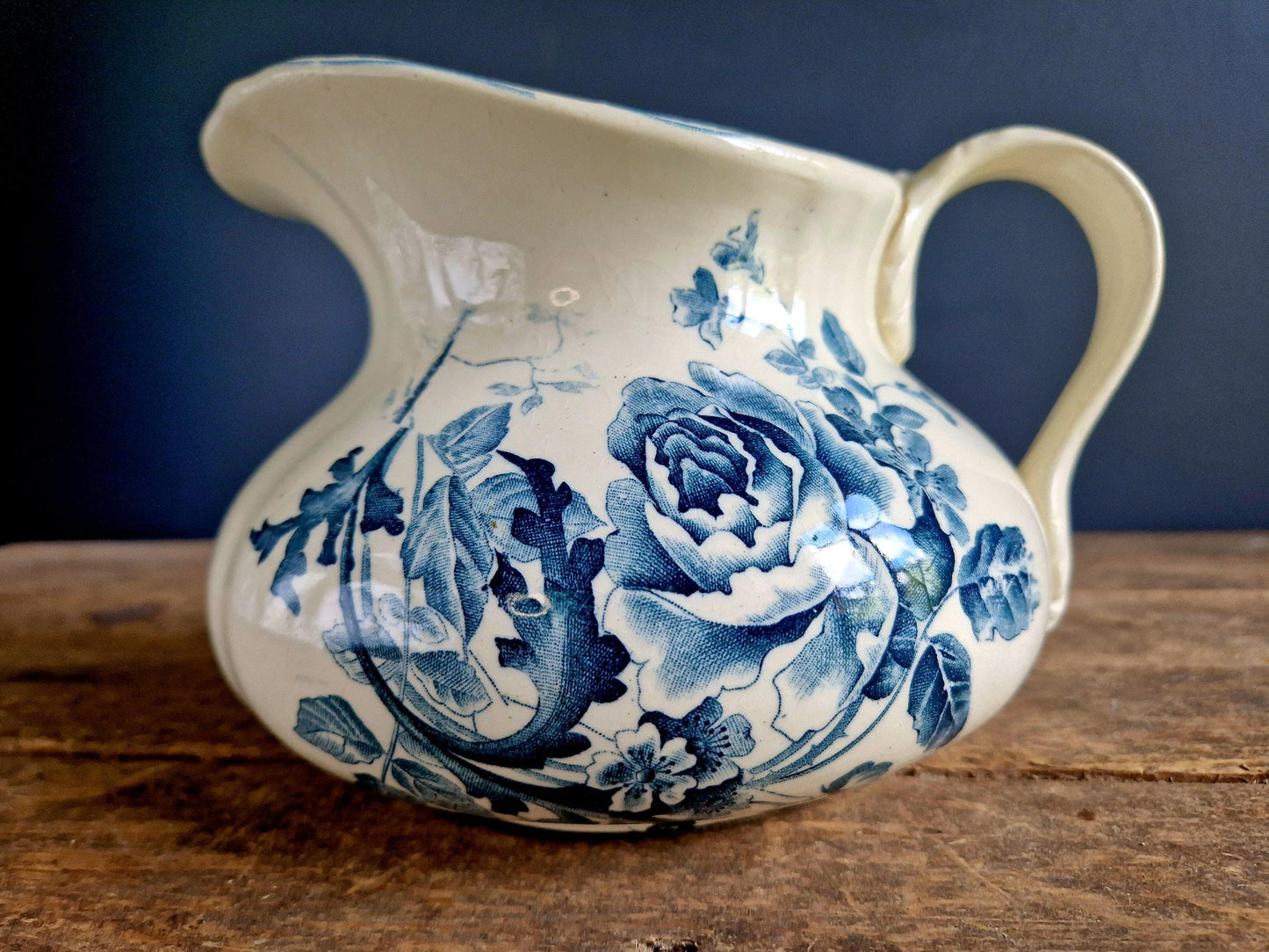 French transferware jug. Transferware pitcher.