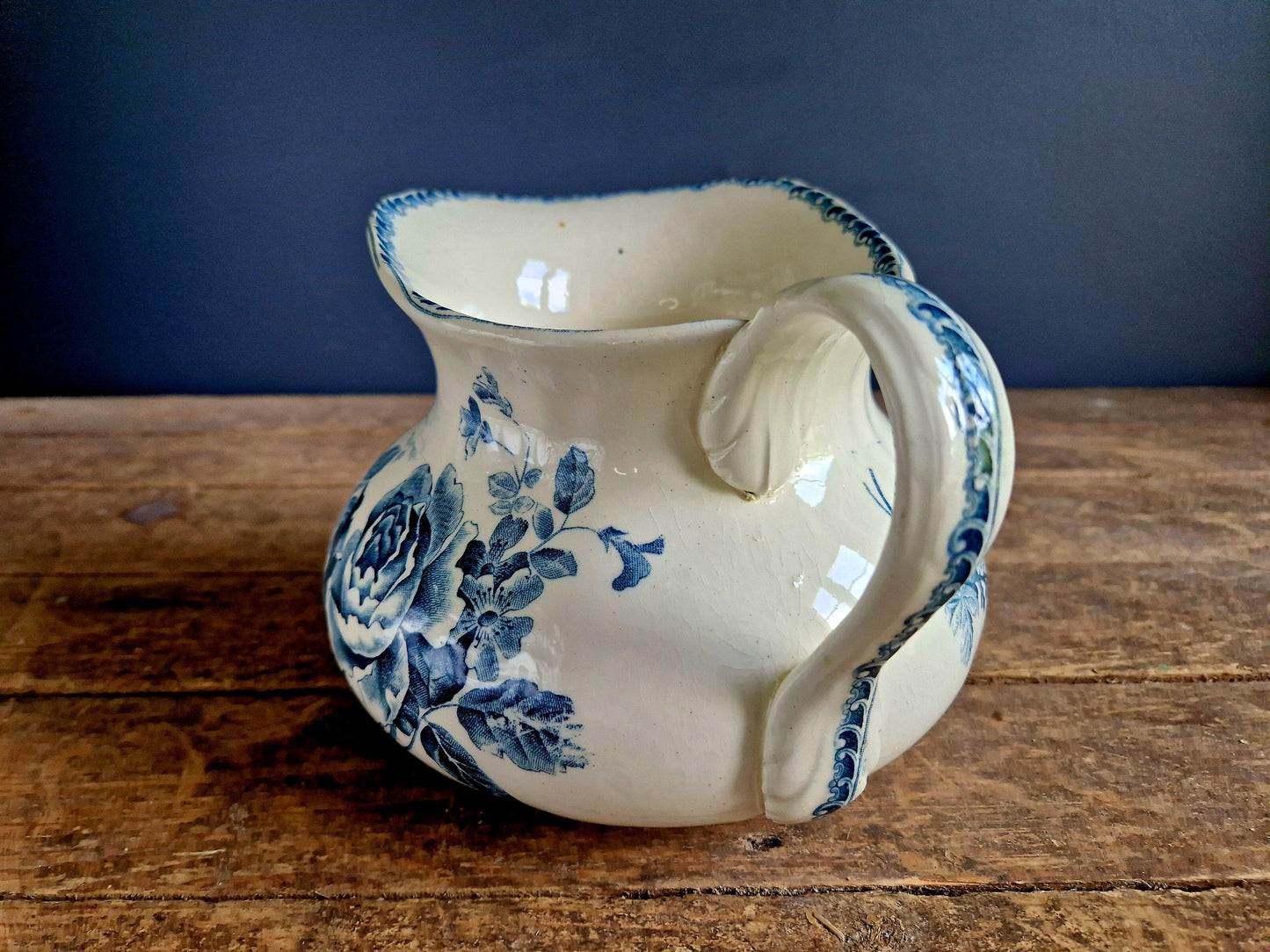 French transferware jug. Transferware pitcher.