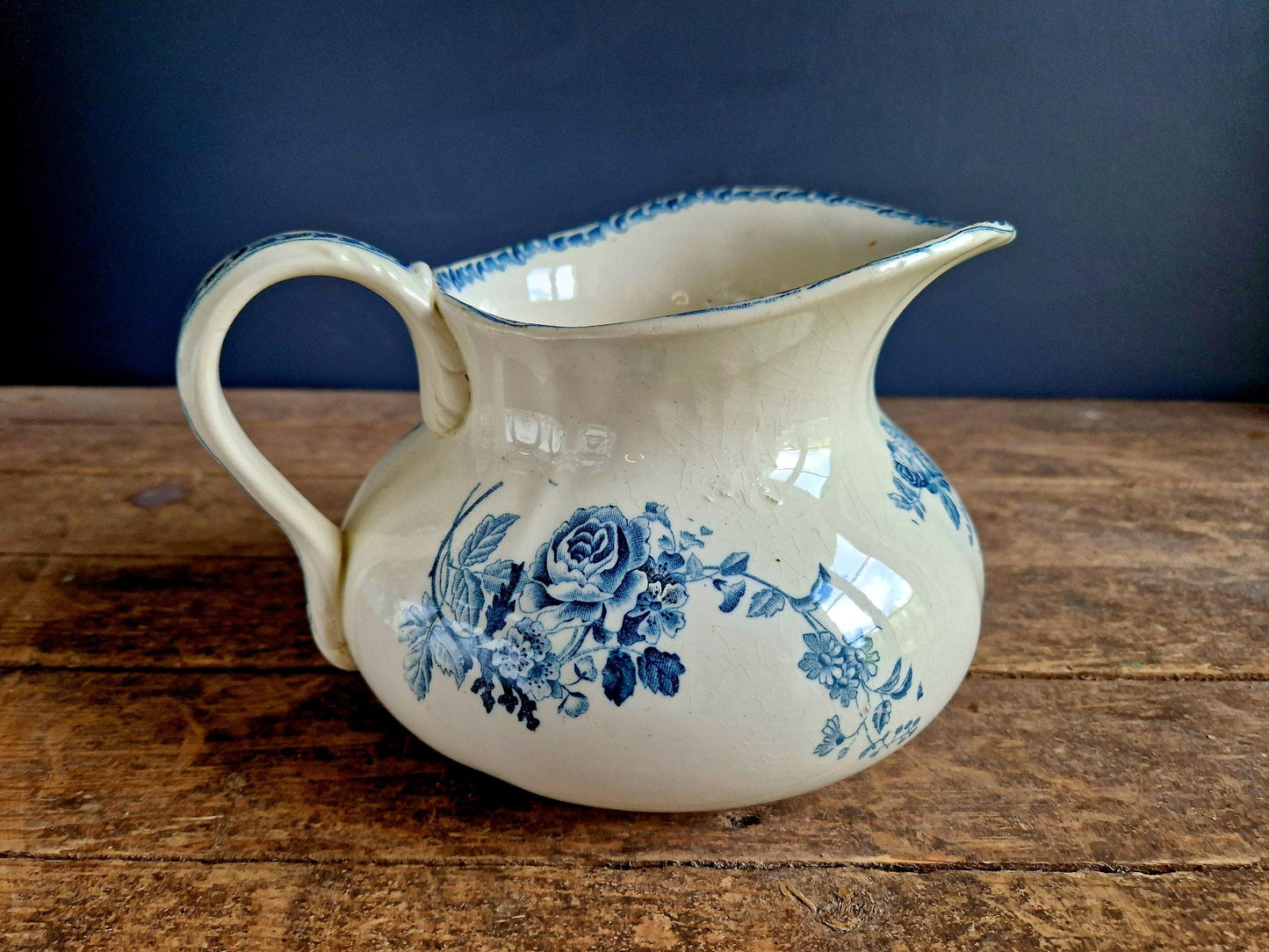 French transferware jug. Transferware pitcher.