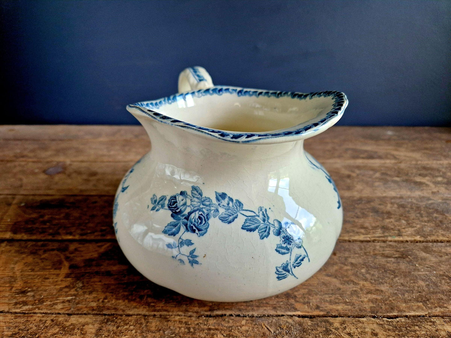 French transferware jug. Transferware pitcher.