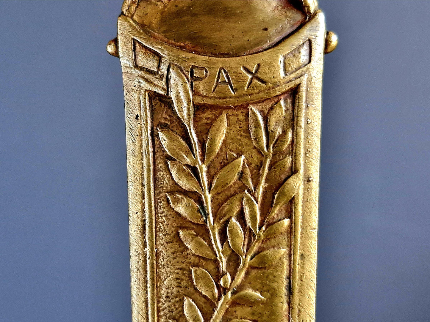 French bronze Art Nouveau paper knife with ladies head decoration.