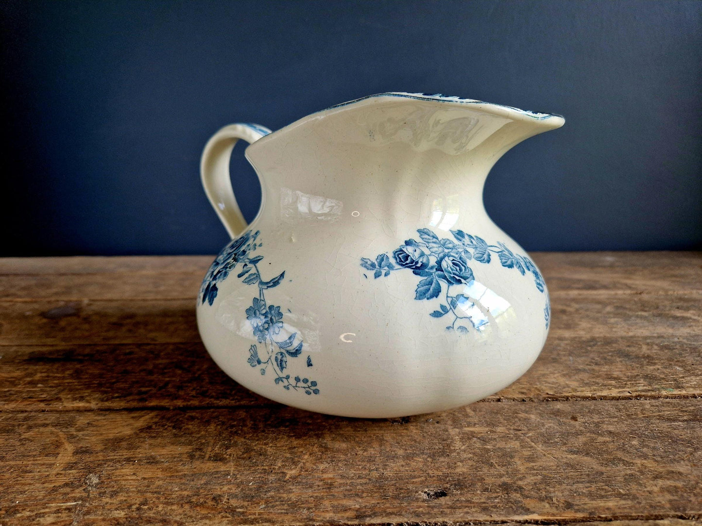French transferware jug. Transferware pitcher.