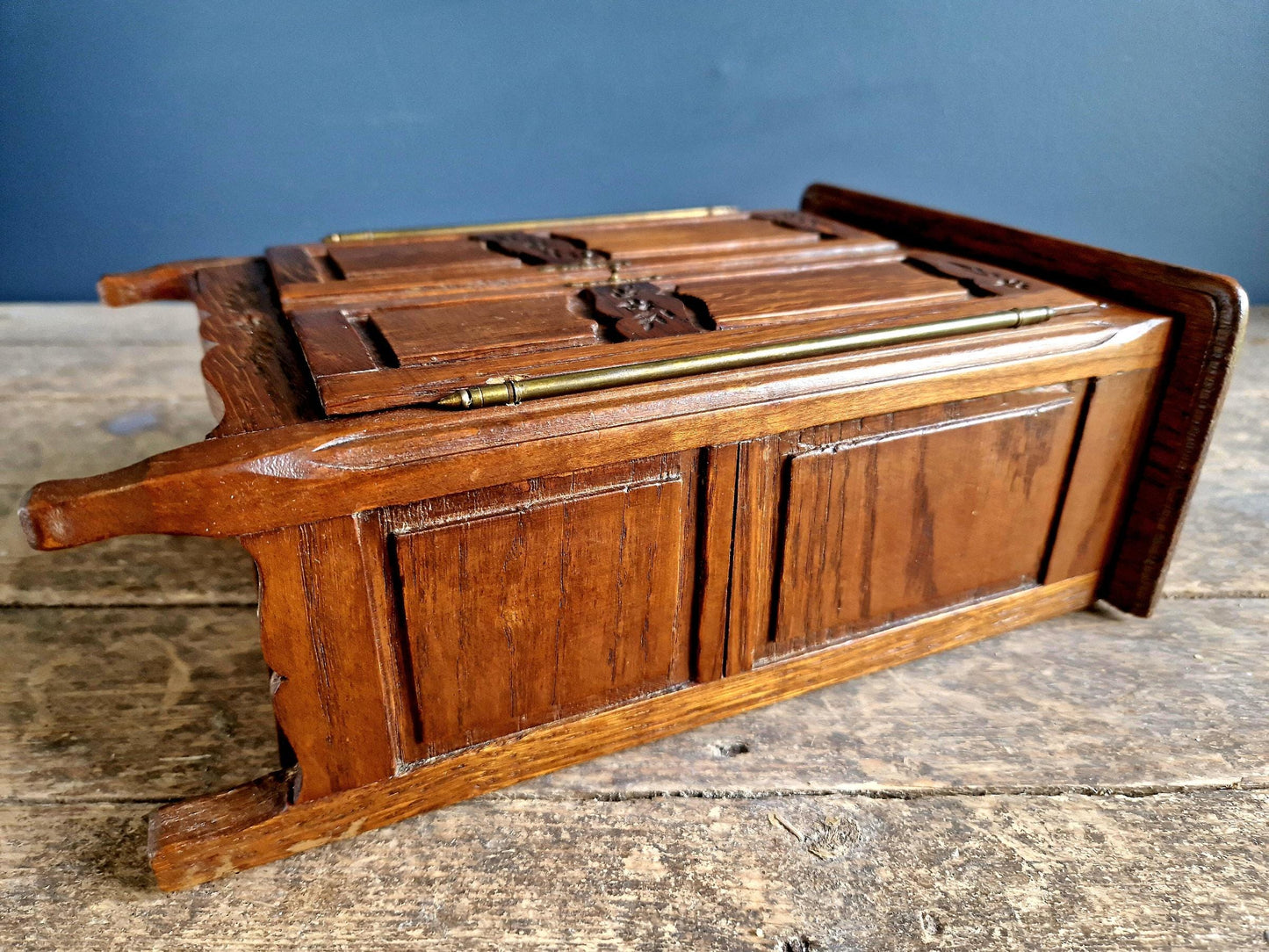 French small vintage wardrobe. Miniature armoire.