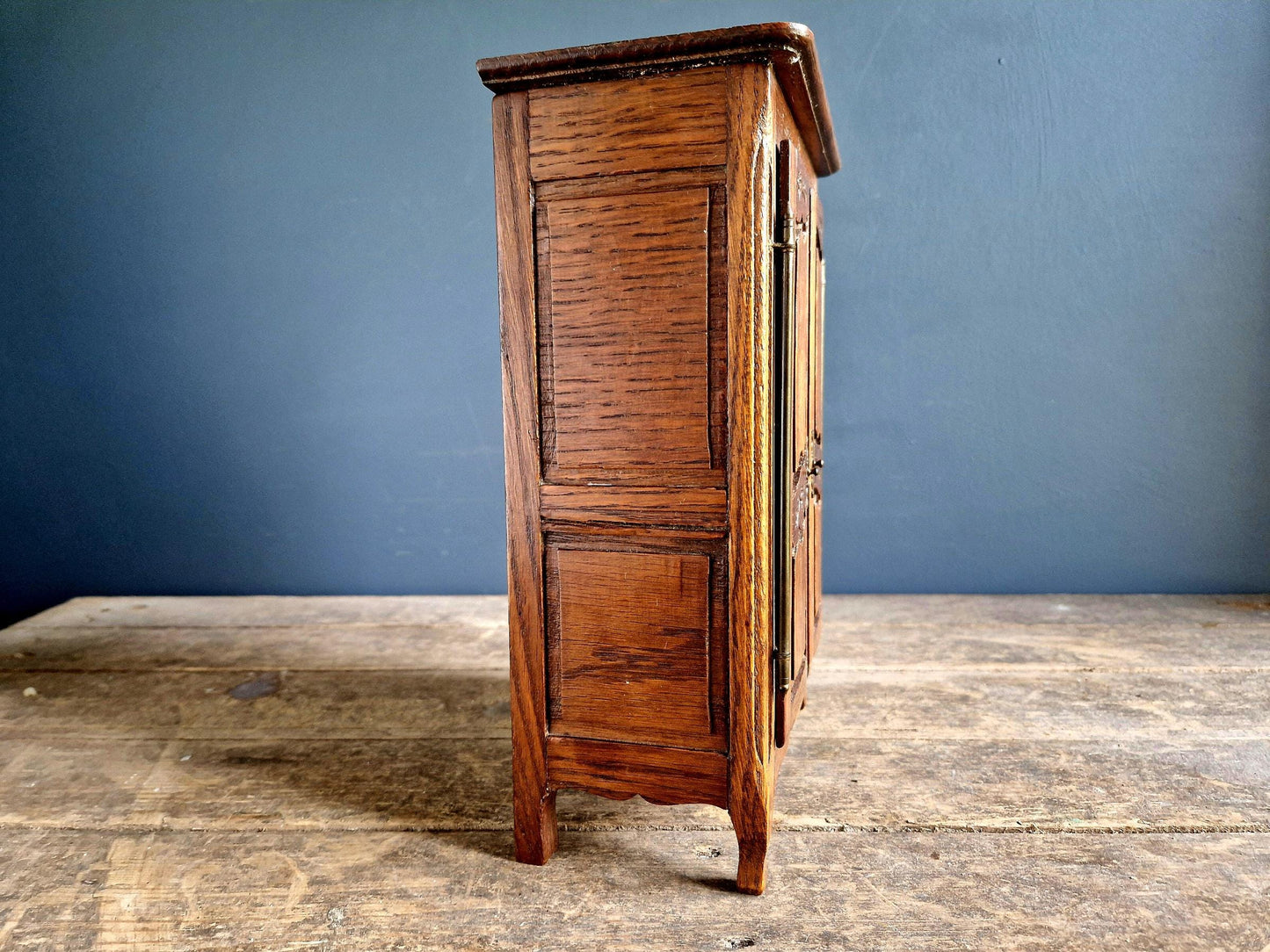 French small vintage wardrobe. Miniature armoire.
