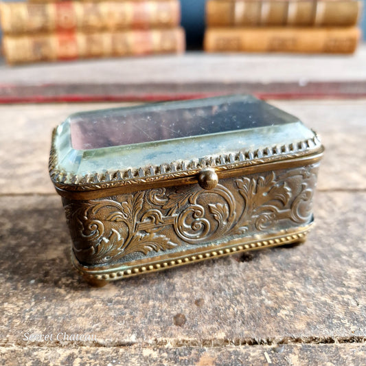French antique jewelry or trinket box.