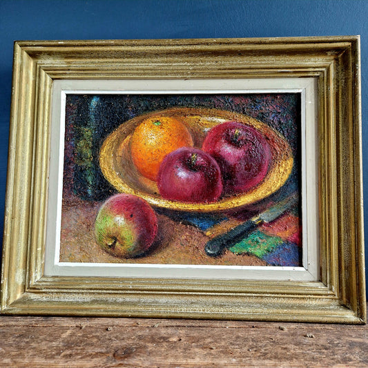 French oil painting. Oil on canvas still life painting.