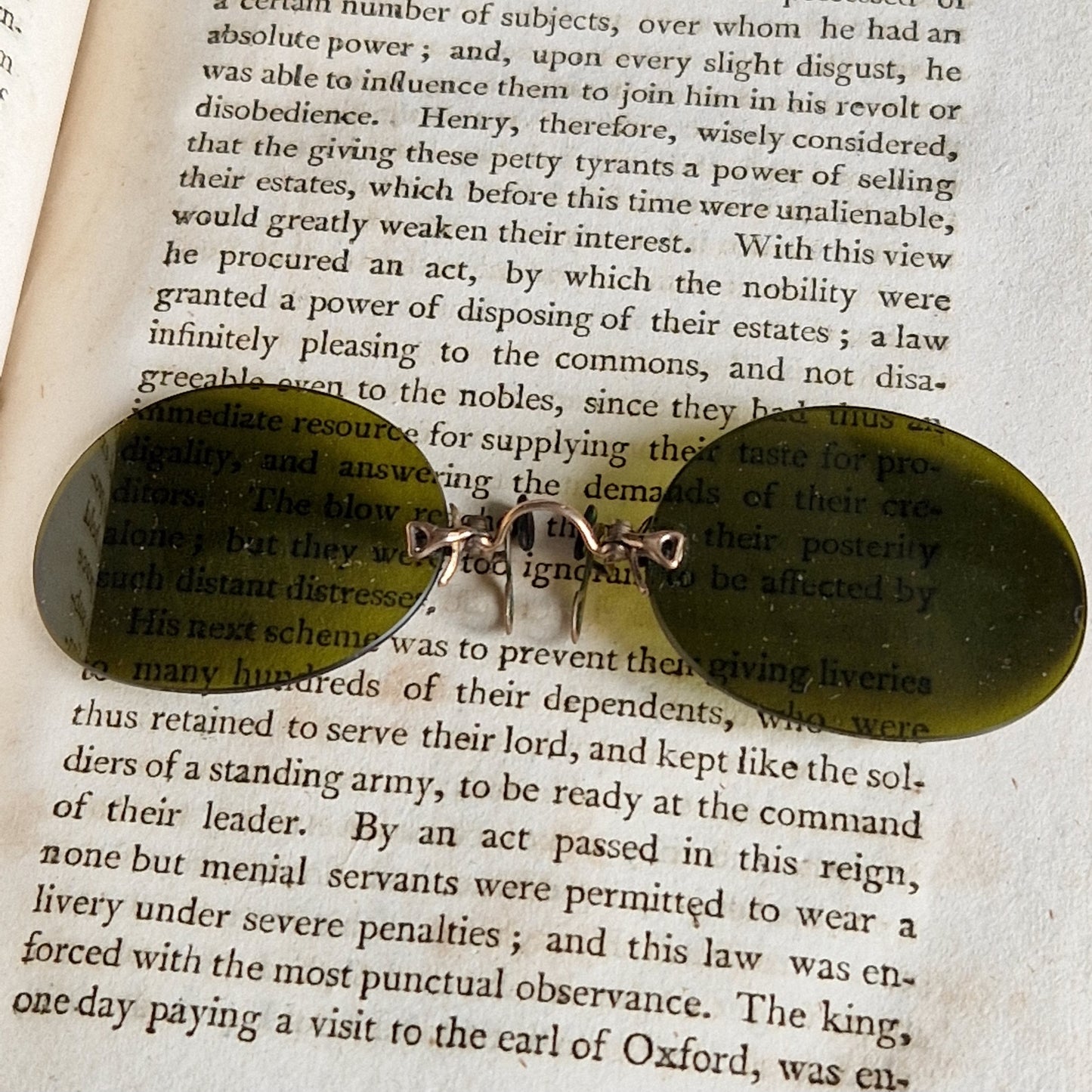 French vintage green pince nez. Green vintage spectacles.