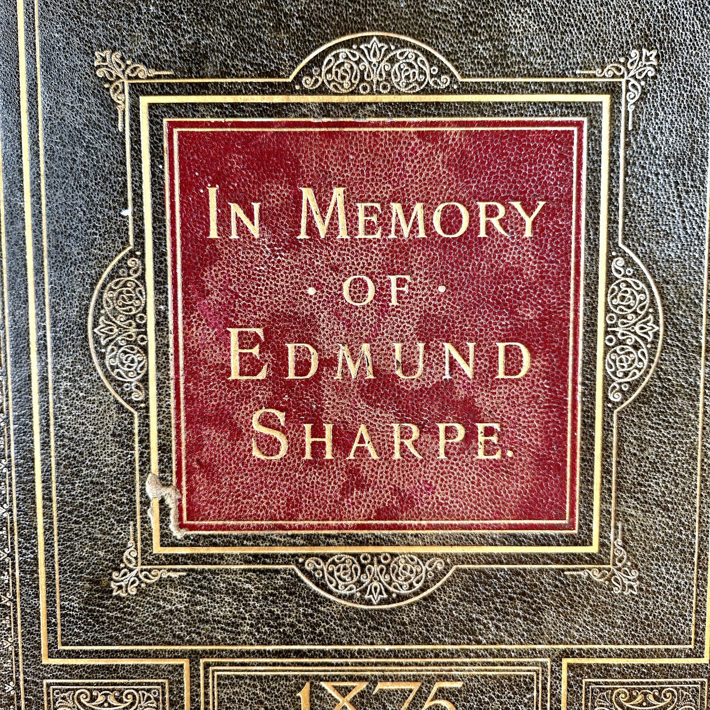 Antique architectural book dated to 1875 In memory of Edmund Sharpe book .