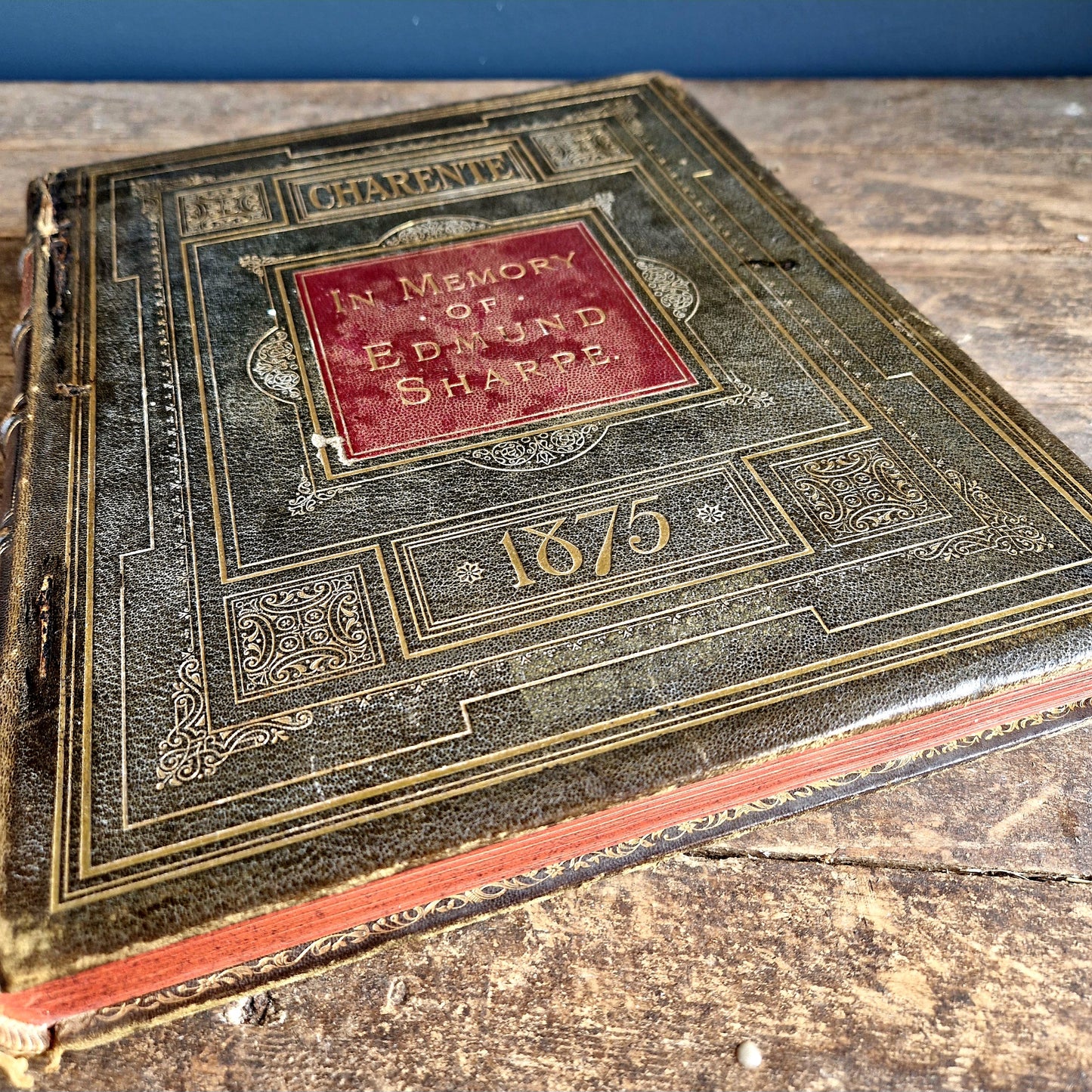 Antique architectural book dated to 1875 In memory of Edmund Sharpe book .