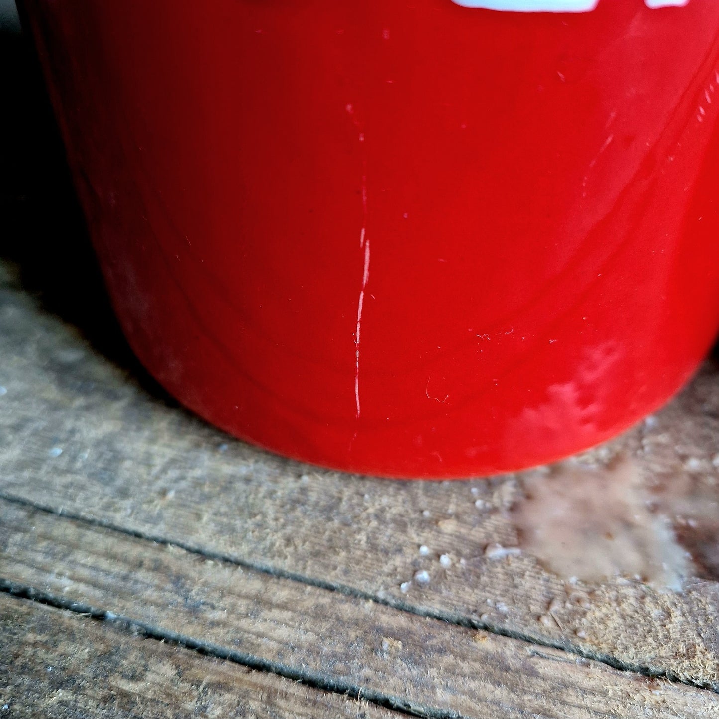 Vintage red enamel French kitchen canisters