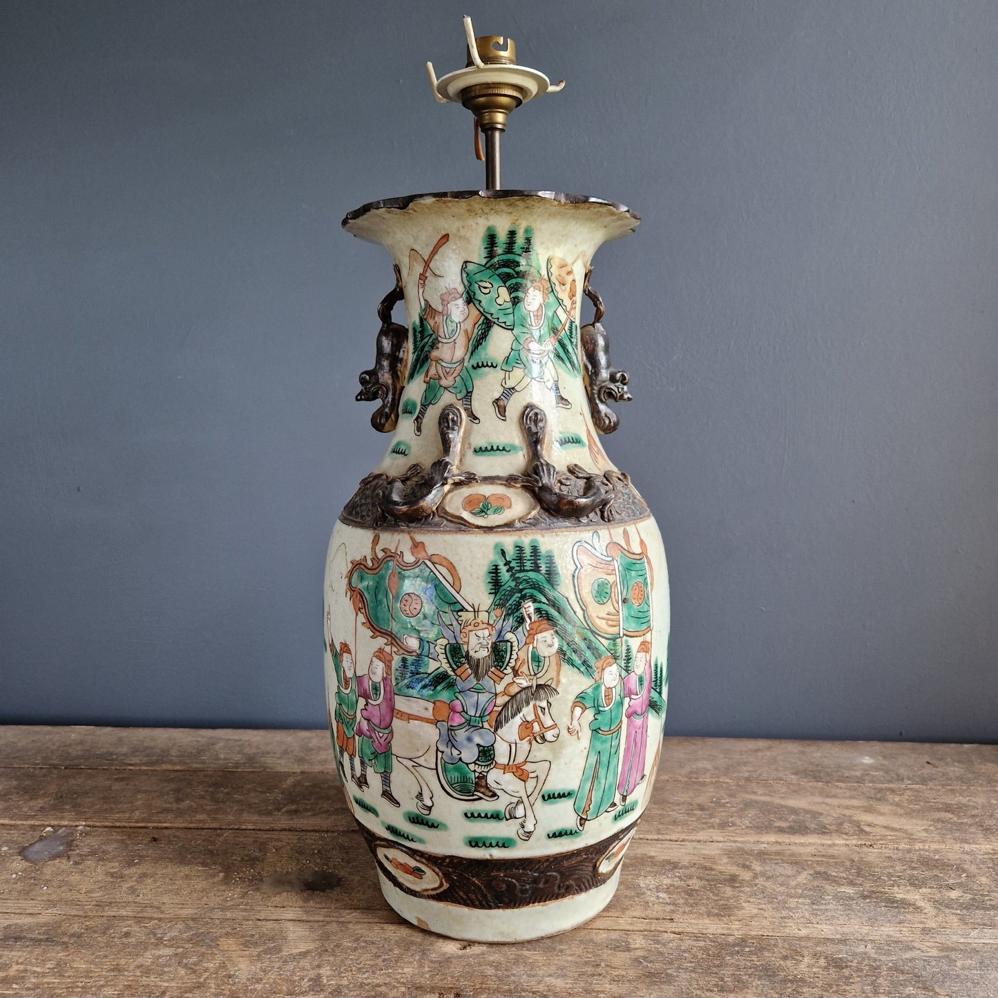 Chinese nankiing pottery lamp