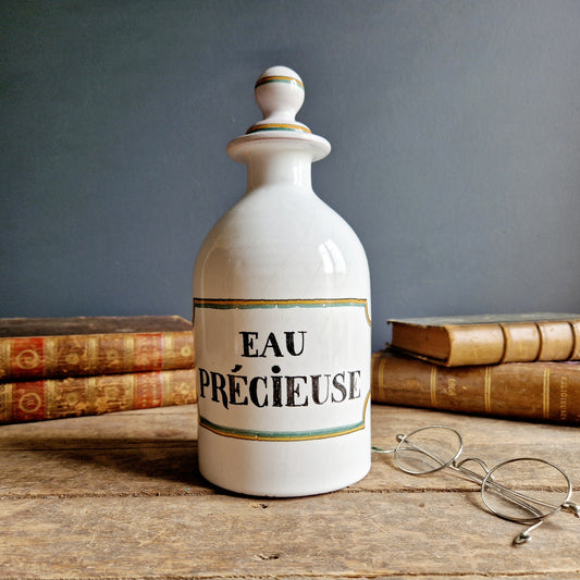 French vintage apothecary jar. Apothecary pot.