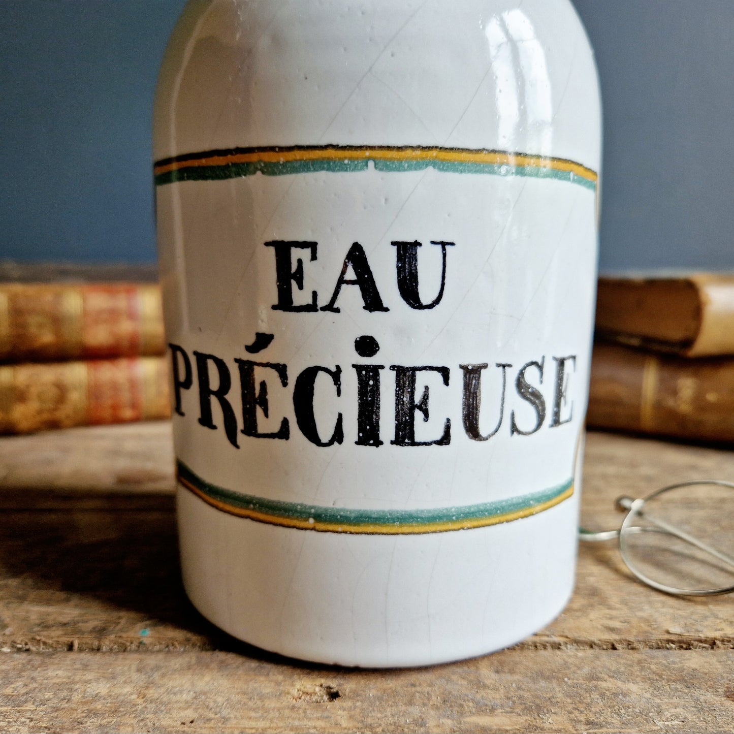 French vintage apothecary jar. Apothecary pot.